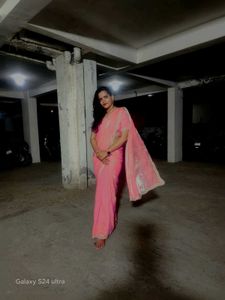 One Time Used Saree With Stitched Blouse