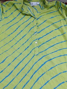 Westside Lehriya Printed Green Long Kurta