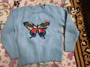 Butterfly Blue Sweater for 6-8 years girl
