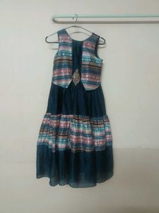 Blue Long Smart and Elegant Frock
