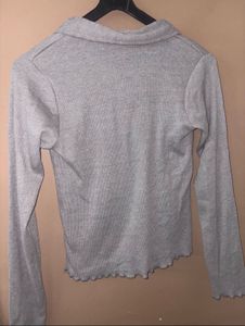 Ribbed Top(Grey Color)
