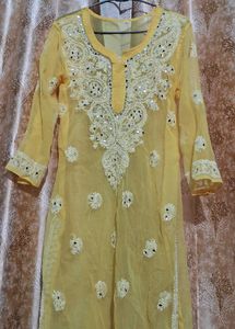 Yellow Embroidered Kurta