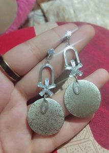 Trendy Silver Crystal Earrings