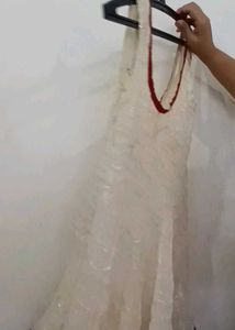 White &amp; Red Trim Dress