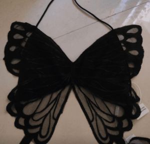Butterfly Lace-Up Crop Top