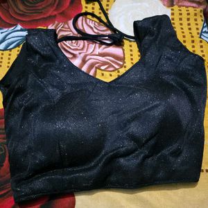 Black Sequin Padded Women Blouse For Party Wear