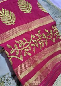 Elegant Pink Embroidered Saree
