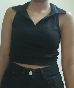 Black Ribbed Top