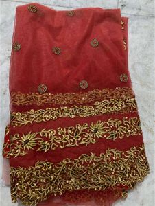Party Wear Red Shade Net Saree