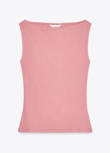 Pink Ribbed Tank Top