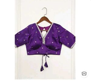 💜 Violet Banarasee Silk Saree Blouse