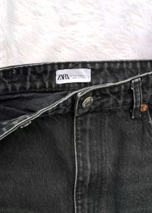 Zara Ripped Wide Long Jeans