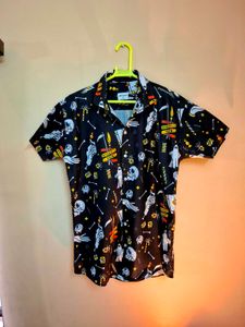 &#34;Midnight Mischief&#34; Halloween-Themed Printed Shirt