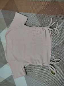 Ribbed Drawstring Crop Top From SSS