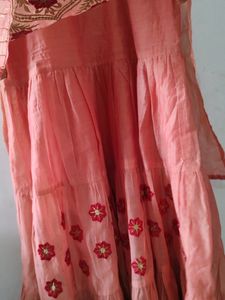 Attached Flared Dress With Dupatta