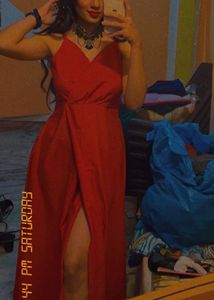 Red Dress With A Slit