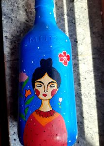 Floral Girl Bottle Art
