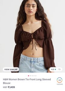 Brown Long Sleeve Crop Top