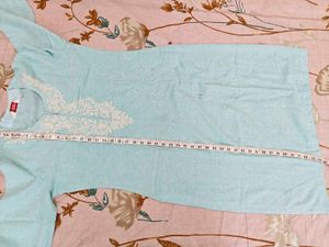 Elegant Blue Embroidered Kurta with shalwar