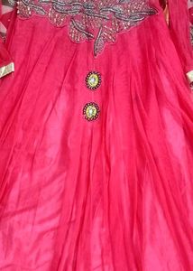 Pink Embroidered Anarkali Dress Length 50