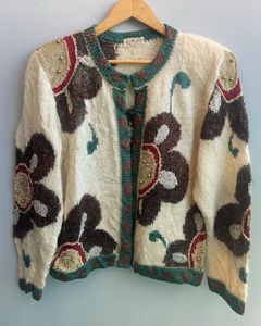 Vintage Floral Knit Cardigan