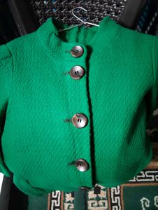 🌸Green Button-Down Coat