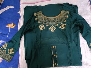 Green Embroidery Kurti