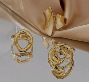 Gold Abstract Rings Set Of 3