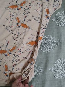 Peach Crane Print Top(XXXL)