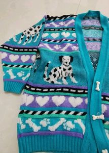 Vintage Dalmatian Print Cardigan