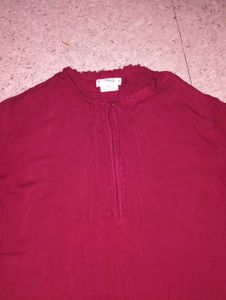 Burgundy Long Sleeve Blouse