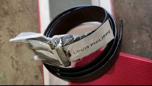 Louis Philippe Black Belt + Wallet Combo