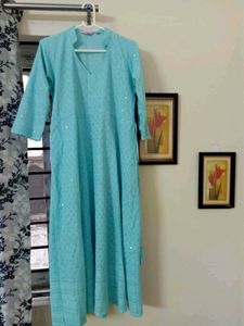 QUEENLEY BLUE MIRROR ANARKALI Kurt