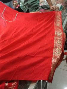 Red Embroidered Saree