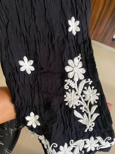 Elegant Black Embroidered Kurta set