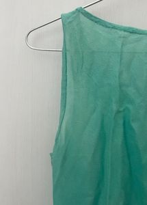 Stylish Green Sleeveless Casual Dress