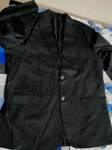 Men Black Striped Stylish Formal Blazer