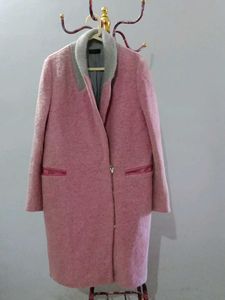 Pink Wool Blend Overcoat