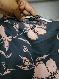 Grey &amp; Pink Floral A-Line Dress