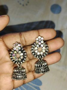 Silver Jhumka Earrings