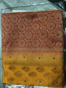 Elegant Red & Gold Saree