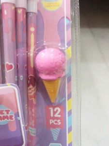 New Cute Set Of 12 Pencils With Eraser