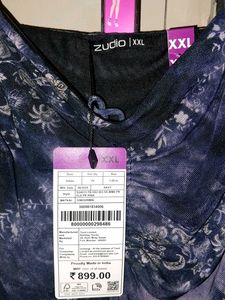 Zudio Puple Floral Net Mini Dress