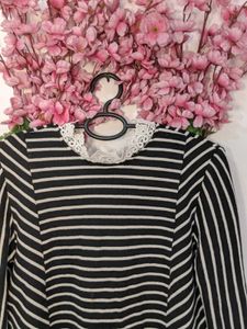 Double Layer Black And White Sweater.