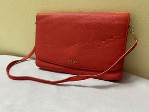 HAZZYS Red Leather Crossbody Wallet