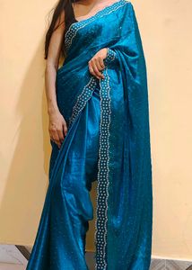 Hot Bollywood Silk Blend Saree With Free Petticoat