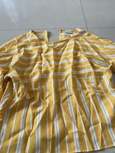 Yellow & White Striped Blouse