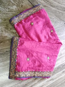 Pink Colur Heavy Work Saree For Sale