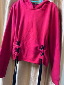 Trendy Red Hoodie For Winters