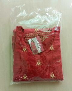 Red Embroidered Kurti